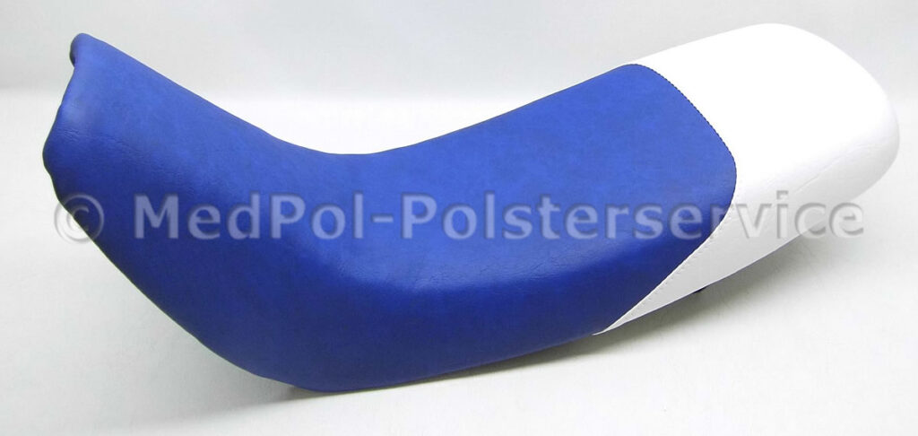 NX 650 Dominator Sitzbank gemäß Kundenwunsch komplett Neubezug in Classic Weiß + Blau