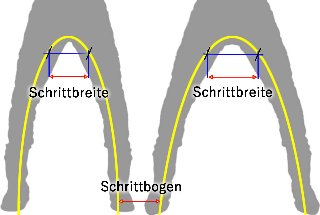 Schrittbogen + Schrittbreitte Motorradsitzbank